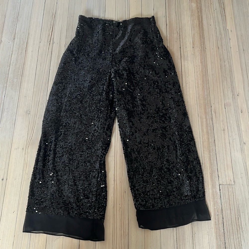 Zara black sequined pants